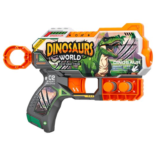 JUGUETE PISTOLA DE 6 DARDOS-DINOSAURS WORLD