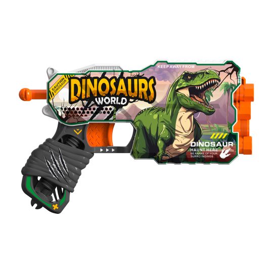 JUGUETE PISTOLA DE 12 DARDOS-DINOSAURS WORLD