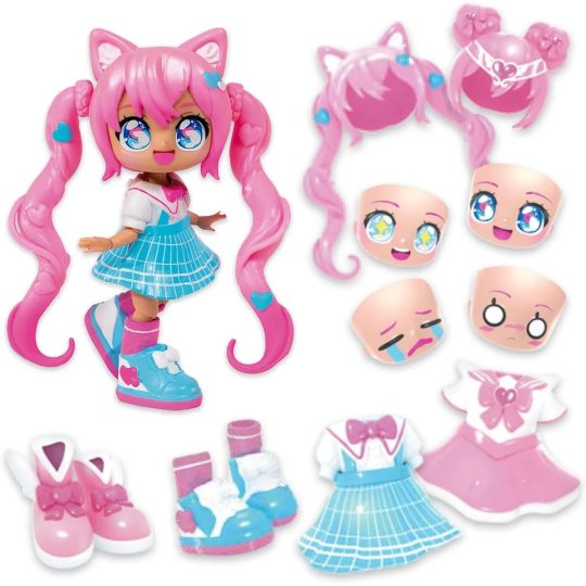 MUÑECA ANIMAKII KAWAII – SET MAGICAL GIRL + SCHOOL GIRL con10 Accesorios cambiables - XtremePlay Colombia