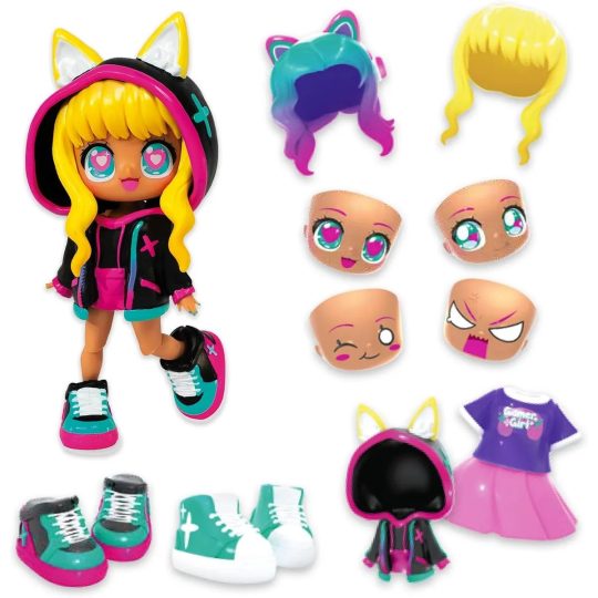 MUÑECA ANIMAKII KAWAII – SET CYBERPUNK + GAMER con10 Accesorios cambiables - XtremePlay Colombia