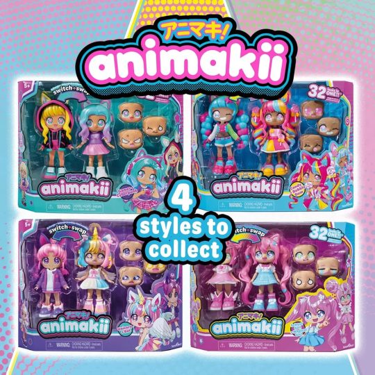 MUÑECA ANIMAKII SUPER KAWAII – SET DOBLE LOLLYPOP & BUBBLEGUM con10 Accesorios cambiables - XtremePlay Colombia