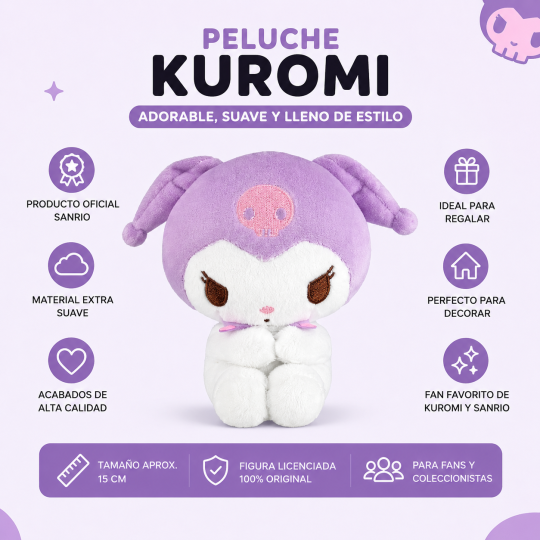 PELUCHE SANRIO B-KUROMI - XtremePlay Colombia