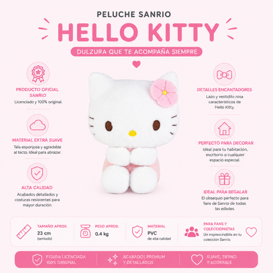 PELUCHE SANRIO C-HELLO KITTY - XtremePlay Colombia