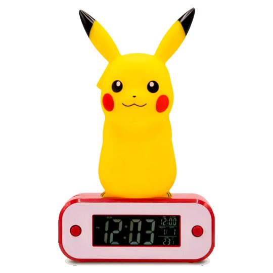 LUZ PORTATIL CON RELOJ DESPERTADOR DE PIKACHU
