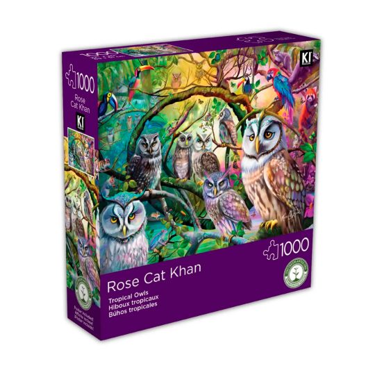 ROMPECABEZAS 1000 PCS ROSE CAT KHAN BUHOS TROPICALES - XtremePlay Colombia