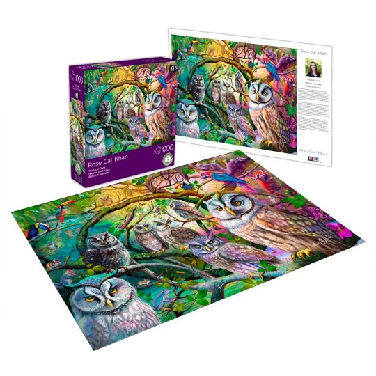 ROMPECABEZAS 1000 PCS ROSE CAT KHAN BUHOS TROPICALES - XtremePlay Colombia