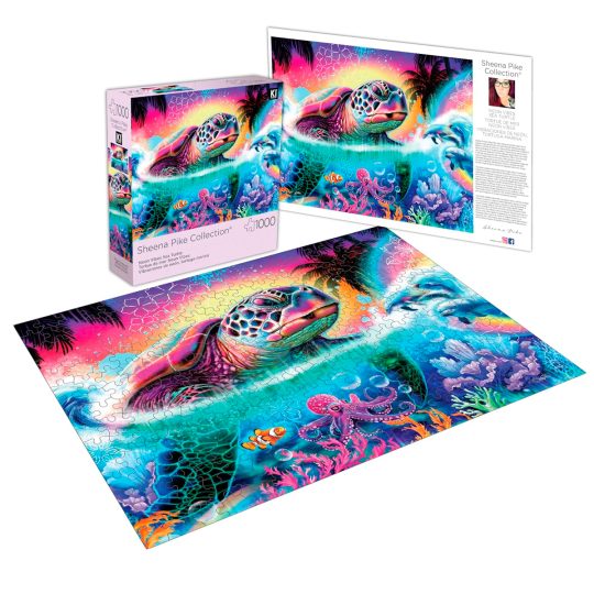 ROMPECABEZAS 1000 PCS SHEENA PIKE VIBRAS NEON: TORTUGA MARINA - XtremePlay Colombia