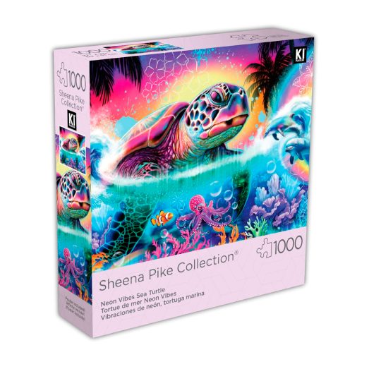 ROMPECABEZAS 1000 PCS SHEENA PIKE VIBRAS NEON: TORTUGA MARINA - XtremePlay Colombia