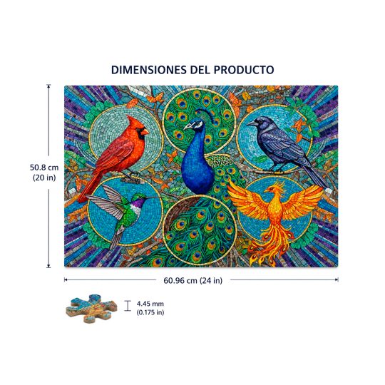ROMPECABEZAS 1000 PCS FLIGHTS OF FANCY COLLAGE DE MOSAICO DE PAJAROS - XtremePlay Colombia